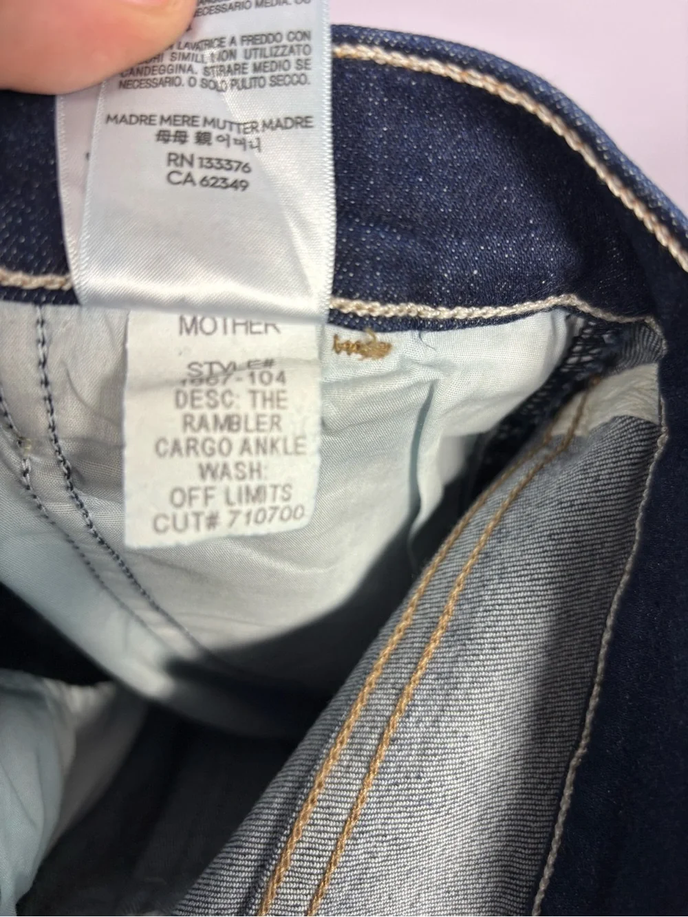 MOTHER Dark Indigo Wide-Leg Stretch Cargo Jeans Size 28 - Picture 10 of 10